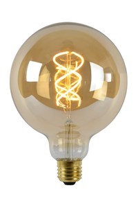 Lucide G125 - Filament bulb - Ø 12,5 cm - LED Dim. - E27 - 1x5W 2200K - Amber on 2