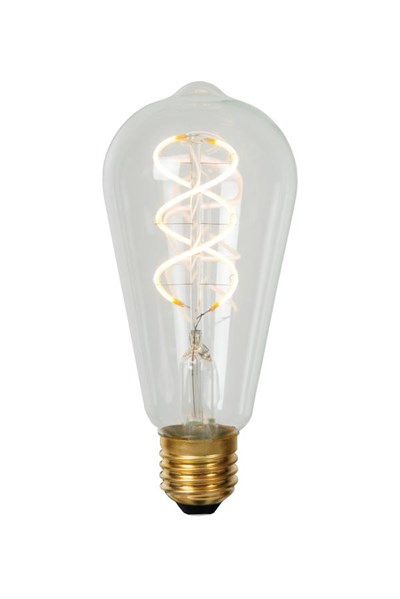Lucide ST64 - Lámpara de filamento - Ø 6,4 cm - LED Regul. - E27 - 1x4,9W 2700K - Transparente