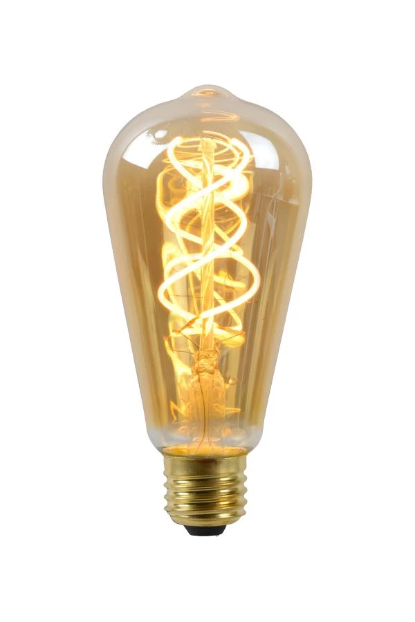 Lucide ST64 - Lámpara de filamento - Ø 6,4 cm - LED Regul. - E27 - 1x4,9W 2200K - Ámbar - encendido 2