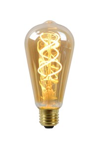 Lucide ST64 - Glühfadenlampe - Ø 6,4 cm - LED Dim. - E27 - 1x4,9W 2200K - Amber EINgeschaltet 2