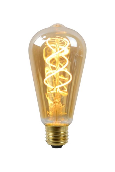 Lucide ST64 - Lámpara de filamento - Ø 6,4 cm - LED Regul. - E27 - 1x4,9W 2200K - Ámbar