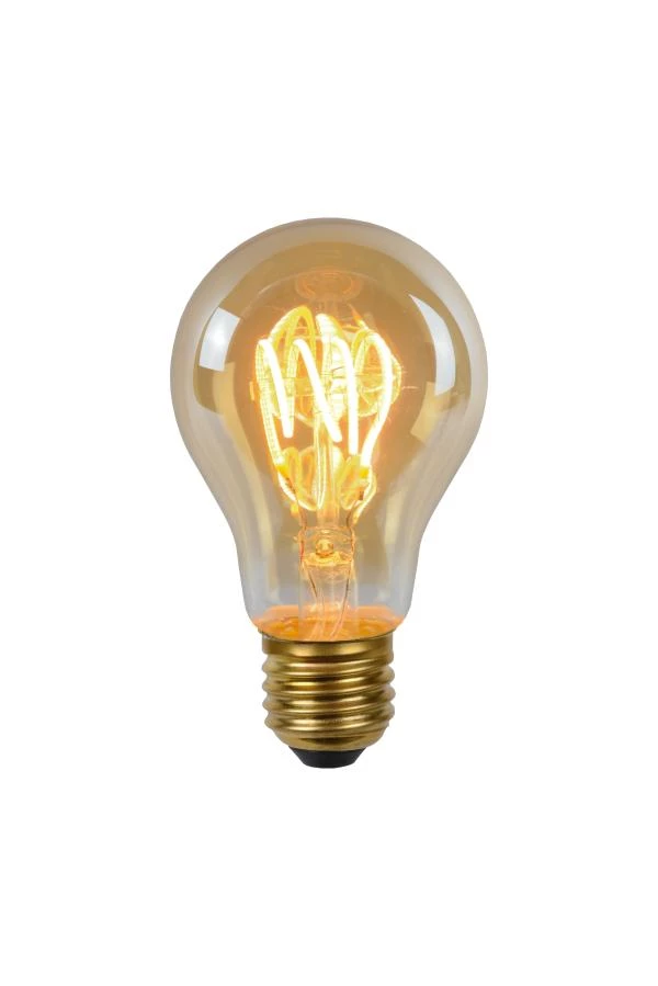 Lucide A60 - Ampoule filament - Ø 6 cm - LED Dim. - E27 - 1x5W 2200K - Ambre - allumé 2