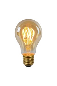 Lucide A60 - Glühfadenlampe - Ø 6 cm - LED Dim. - E27 - 1x5W 2200K - Amber EINgeschaltet 2