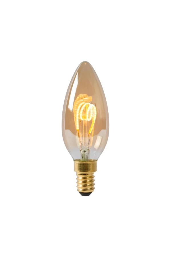 Lucide C35 - Ampoule filament - Ø 3,5 cm - LED Dim. - E14 - 1x3W 2200K - Ambre - allumé 2