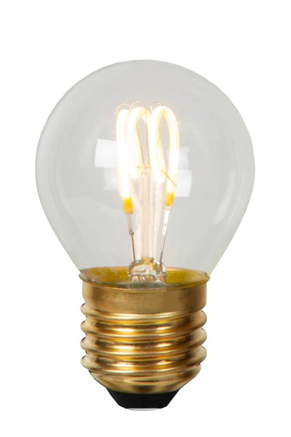 Lucide G45 - Glühfadenlampe - Ø 4,5 cm - LED Dim. - E27 - 1x3W 2700K - Transparent - EINgeschaltet