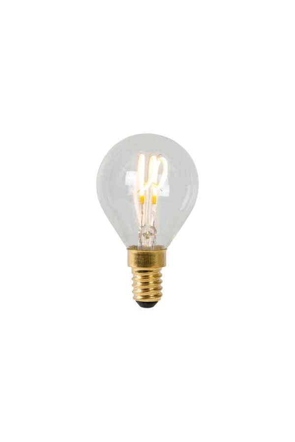 Lucide P45 - Glühfadenlampe - Ø 4,5 cm - LED Dim. - E14 - 1x3W 2700K - Transparent - EINgeschaltet