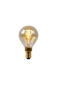 Lucide P45 - Filament bulb - Ø 4,5 cm - LED Dim. - E14 - 1x3W 2200K - Amber on 2