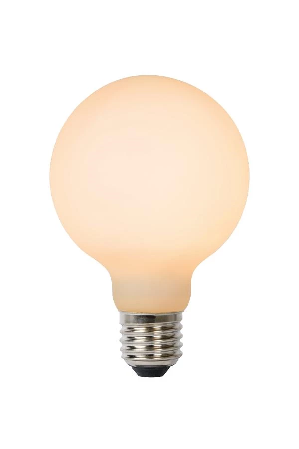 Lucide G80 - Ampoule filament - Ø 8 cm - LED Dim. - E27 - 1x8W 2700K - 3 StepDim - Opalin - allumé 1