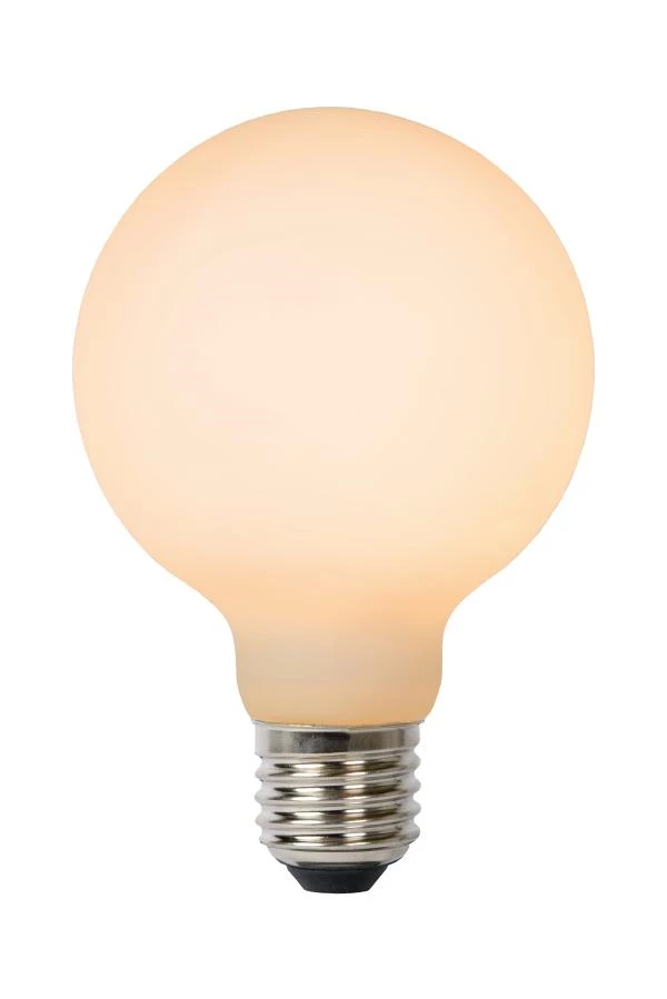 Lucide G125 - Filament lamp - Ø 12,5 cm - LED Dimb. - E27 - 1x8W 2700K - 3 StepDim - Opaal - aan 1