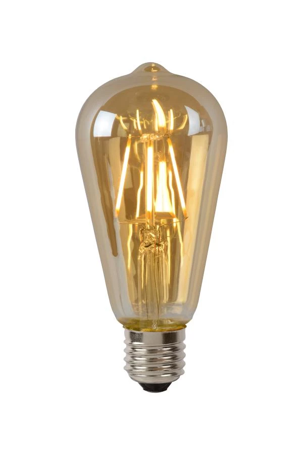 Lucide ST64 - Glühfadenlampe - Ø 6,4 cm - LED Dim. - E27 - 1x5W 2700K - Amber - EINgeschaltet 2