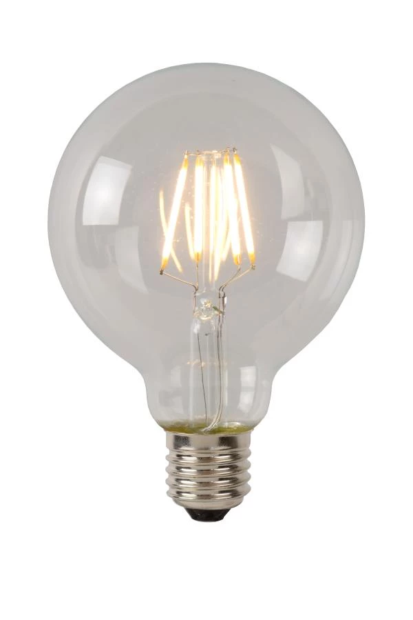 Lucide G80 Class A - Filament lamp - Ø 8 cm - LED - E27 - 1x7W 2700K - Transparant - aan