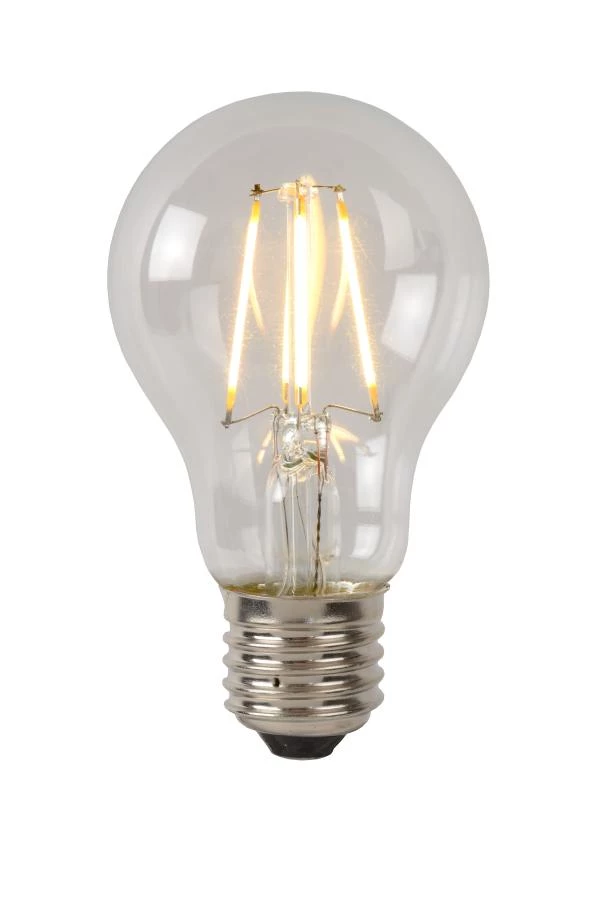 Lucide A60 Class B - Filament lamp - Ø 6,4 cm - LED Dimb. - E27 - 1x7W 2700K - Transparant - aan