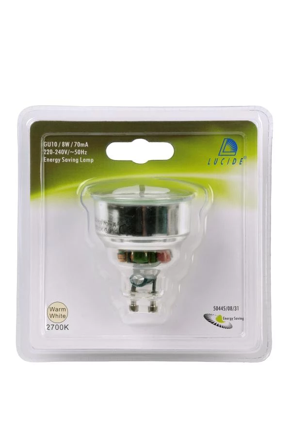 Lucide REFLECTOR - Energiesparlampe - Ø 5 cm - GU10 - 1x8W 2700K - Weiß - EINgeschaltet 1