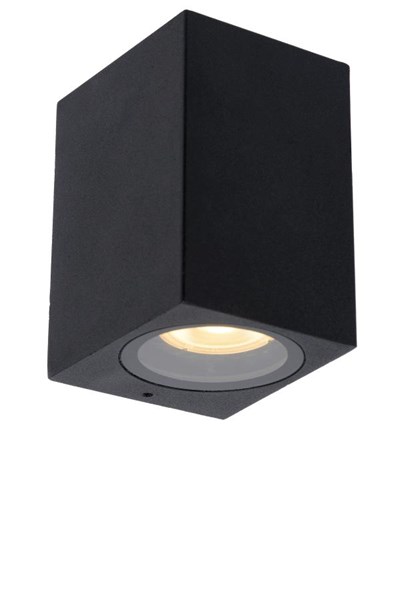 Lucide ZARO - Wandspot Buiten - 1xGU10 - IP44 - Zwart
