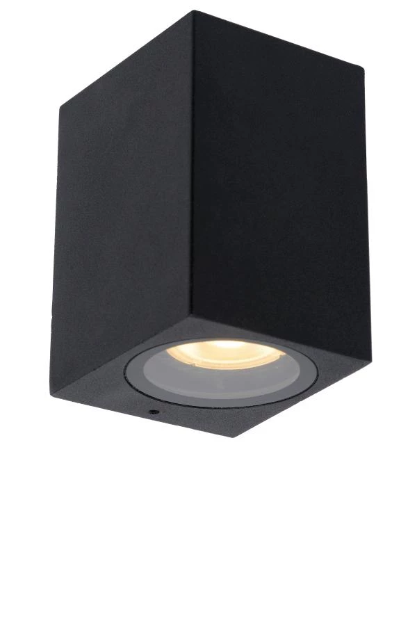 Lucide ZARO - Wall spotlight / Wall light Indoor/Outdoor - 1xGU10 - IP44 - Black - on