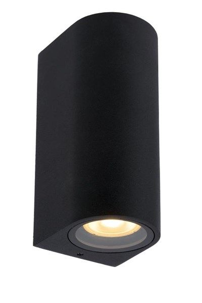 Lucide ZARO - Wandspot / Wandlamp Binnen/Buiten - 2xGU10 - IP44 - Zwart