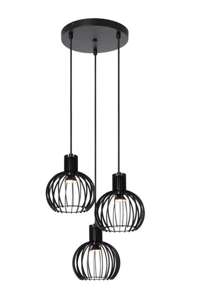 Lucide MIKAELA - Pendant light - Ø 32 cm - 3xE14 - Black