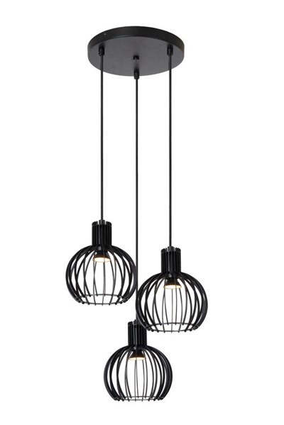 Lucide MIKAELA - Lámpara colgante - Ø 32 cm - 3xE14 - Negro