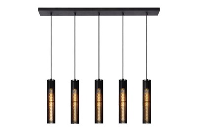 Lucide LIONEL - Pendant light - 5xE27 - Black