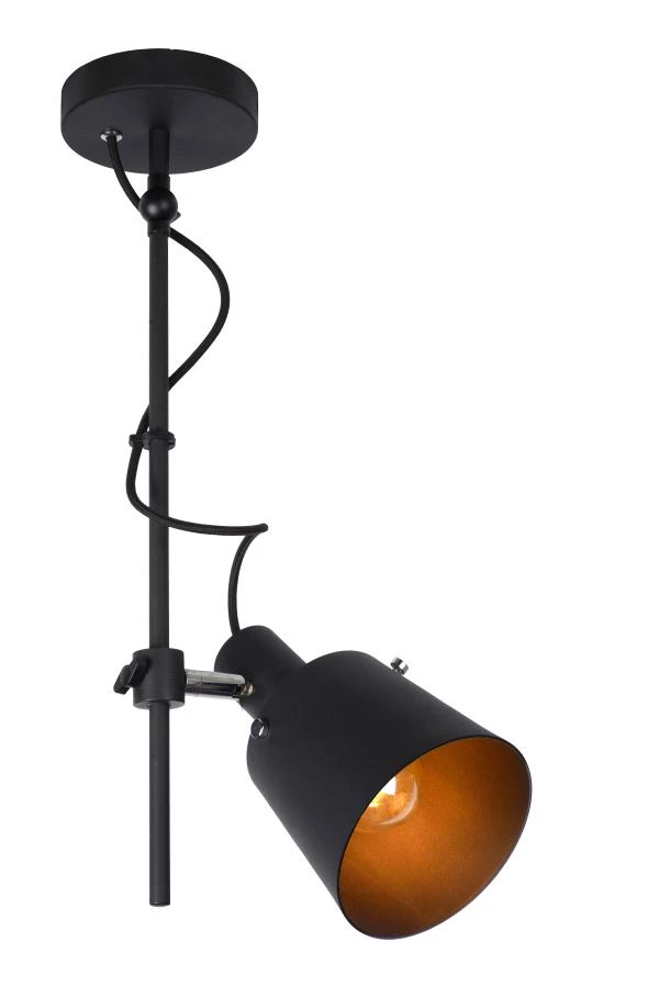 Lucide QUINNY - Plafondspot - 1xE27 - Zwart - aan