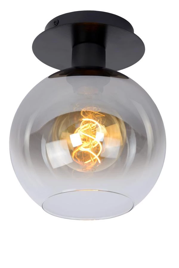 Lucide MARIUS - Flush ceiling light - 1xE27 - Black - on