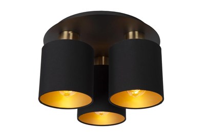 Lucide FUDRAL - Flush ceiling light - Ø 37 cm - 3xE27 - Black
