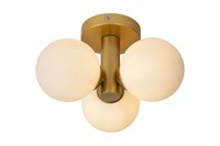 Lucide TRUDY - Flush ceiling light Bathroom - Ø 28 cm - 3xG9 - IP44 - Matt Gold / Brass on 2