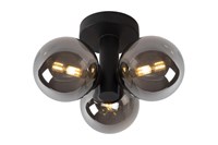 Lucide TRUDY - Flush ceiling light Bathroom - Ø 28 cm - 3xG9 - IP44 - Black on