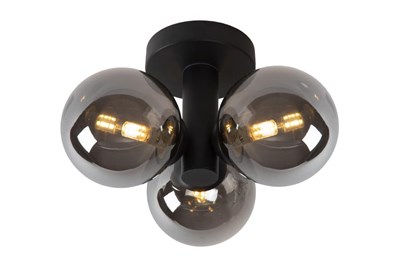 Lucide TRUDY - Flush ceiling light Bathroom - Ø 28 cm - 3xG9 - IP44 - Black