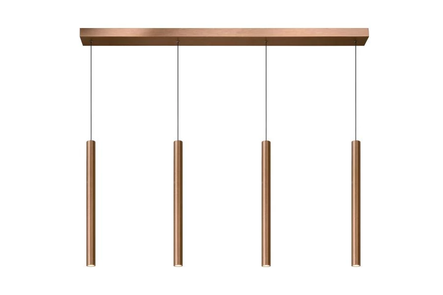 Lucide LORENZ - Pendant light - LED Dim. - 4x4W 3000K - Rust Brown - on 7