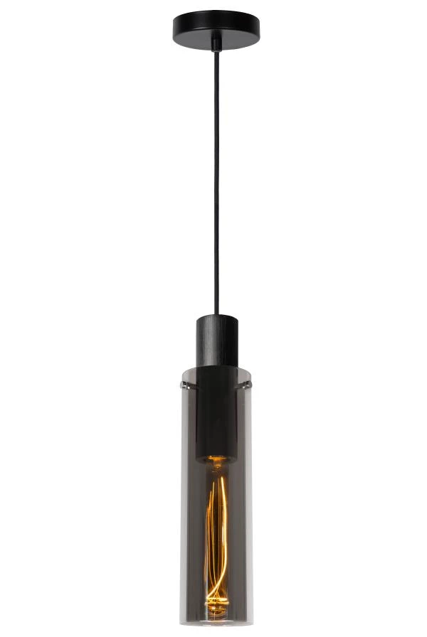 Lucide ORLANDO - Lámpara colgante - Ø 10 cm - 1xE27 - Ahumado - encendido 5