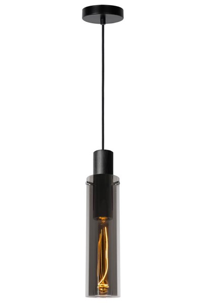 Lucide ORLANDO - Lámpara colgante - Ø 10 cm - 1xE27 - Ahumado