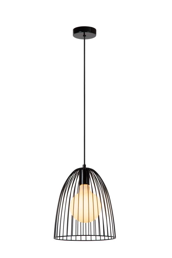 Lucide MACARONS - Pendant light - Ø 24,5 cm - 1xE27 - Black - on