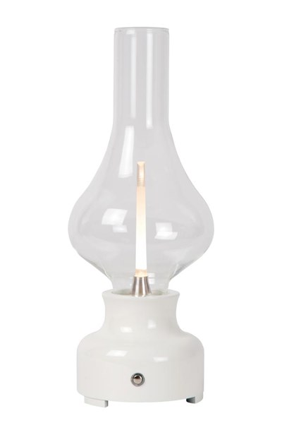 Lucide JASON - Lámpara de mesa Recargable - Batería/acumulador - LED Regul. - 1x2W 3000K - 3 StepDim - Blanco