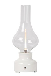 Lucide JASON - Oplaadbare Tafellamp - Accu/Batterij - LED Dimb. - 1x2W 3000K - 3 StepDim - Wit aan 1