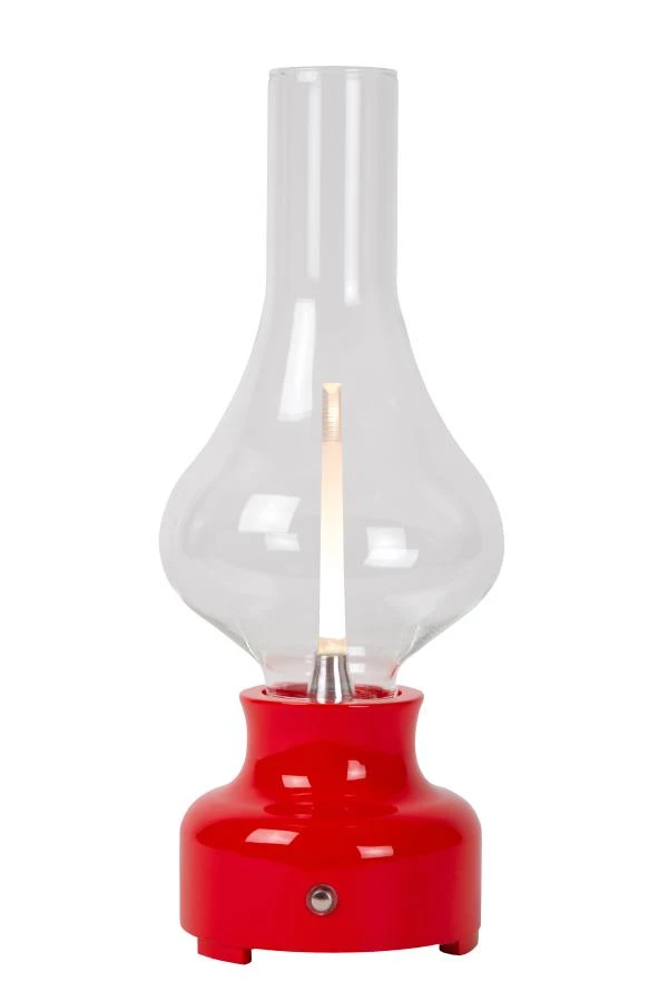 Lucide JASON - Rechargeable Table lamp - Battery pack/batteries - LED Dim. - 1x2W 3000K - 3 StepDim - Red - on 2