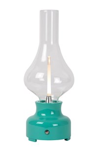Lucide JASON - Lampe de table Rechargeable - Batterie - LED Dim. - 1x2W 3000K - 3 StepDim - Turquoise allumé 7