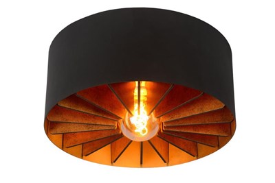 Lucide ZIDANE - Lámpara de techo - Ø 40 cm - 1xE27 - Negro