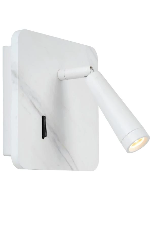 Lucide OREGON - Bedside lamp / Wall light - LED - 1x4W 3000K - With USB charging point - White - on 1