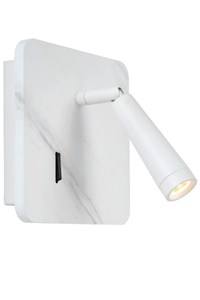 Lucide OREGON - Bettlampe - LED - 1x4W 3000K - Mit USB-Ladepunkt - Weiß EINgeschaltet 1