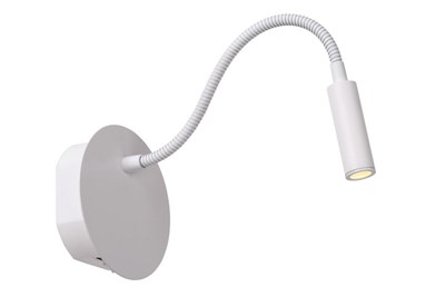 Lucide JOLIJN - Oplaadbare Bedlamp - Accu/Batterij - Ø 11 cm - LED - 1x2W 3000K - Magnetisch - Wit
