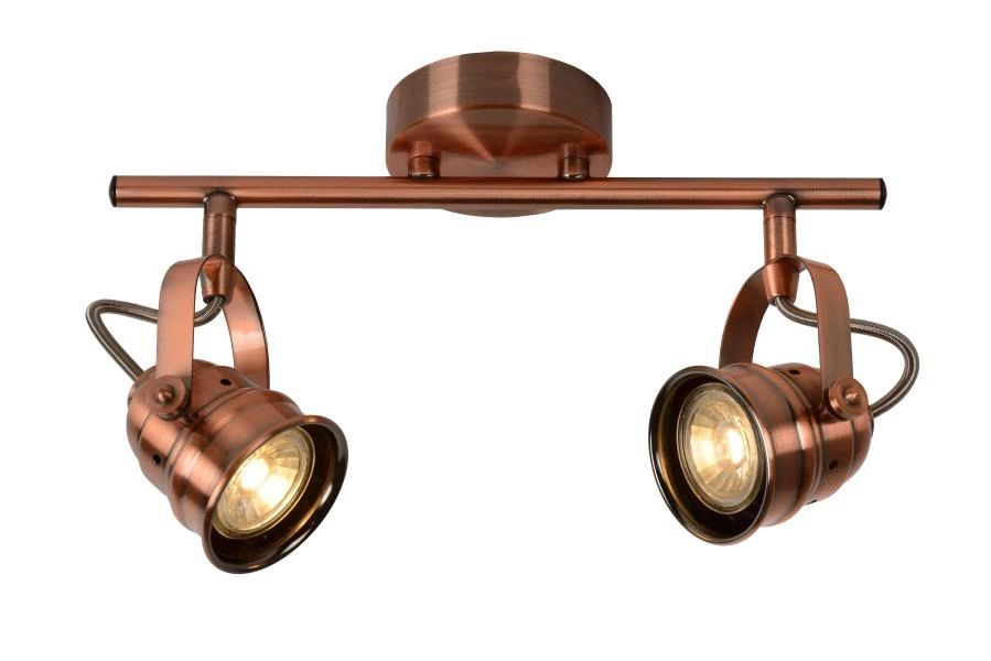 Lucide CIGAL - Ceiling spotlight - LED - GU10 - 2x5W 2700K - Copper - on 7