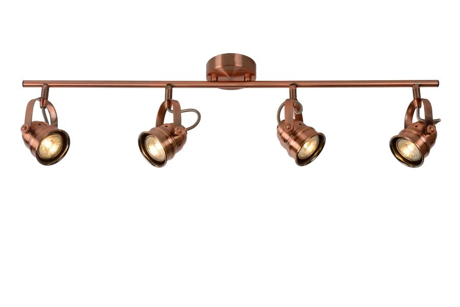 Lucide CIGAL - Ceiling spotlight - LED - GU10 - 4x5W 2700K - Copper - on 7