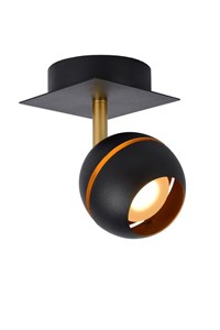 Lucide BINARI - Spot plafond - LED - 1x4,5W 2700K - Noir allumé