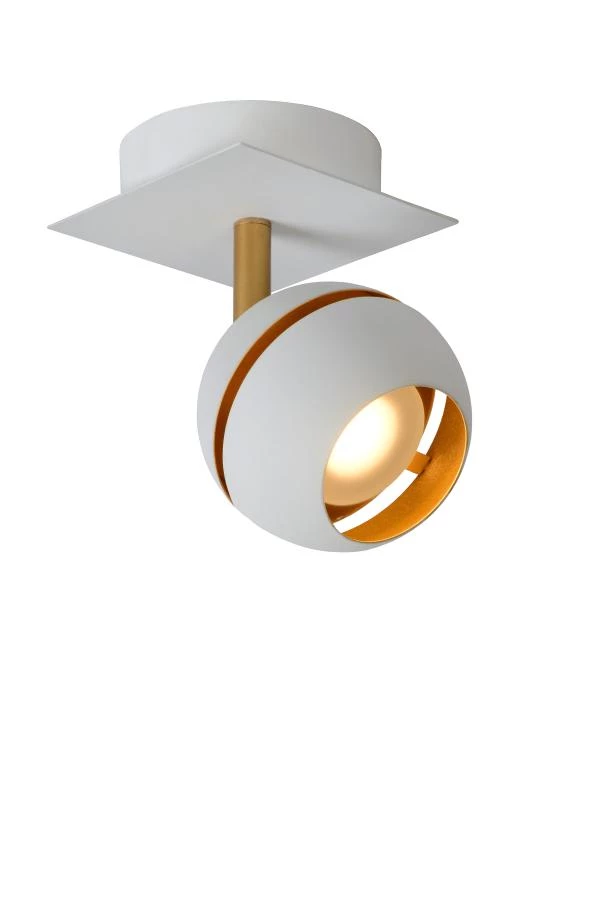 Lucide BINARI - Plafondspot - LED - 1x4,5W 2700K - Wit - aan 1