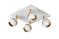 Lucide BINARI - Plafondspot - LED - 4x4,5W 2700K - Wit aan 1