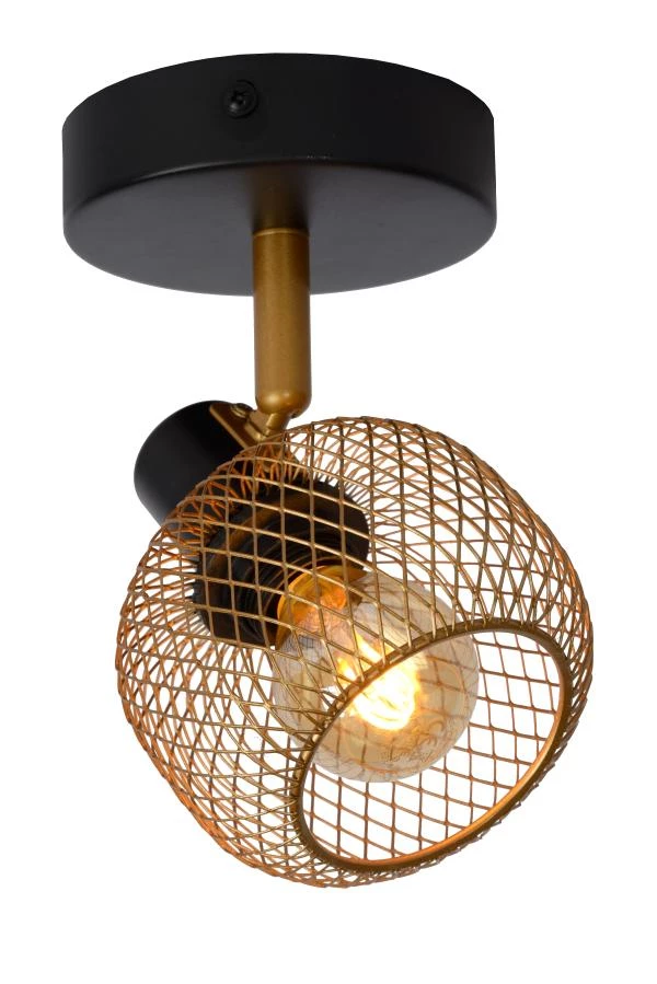 Lucide MAREN - Ceiling spotlight - 1xE14 - Matt Gold / Brass - on 2