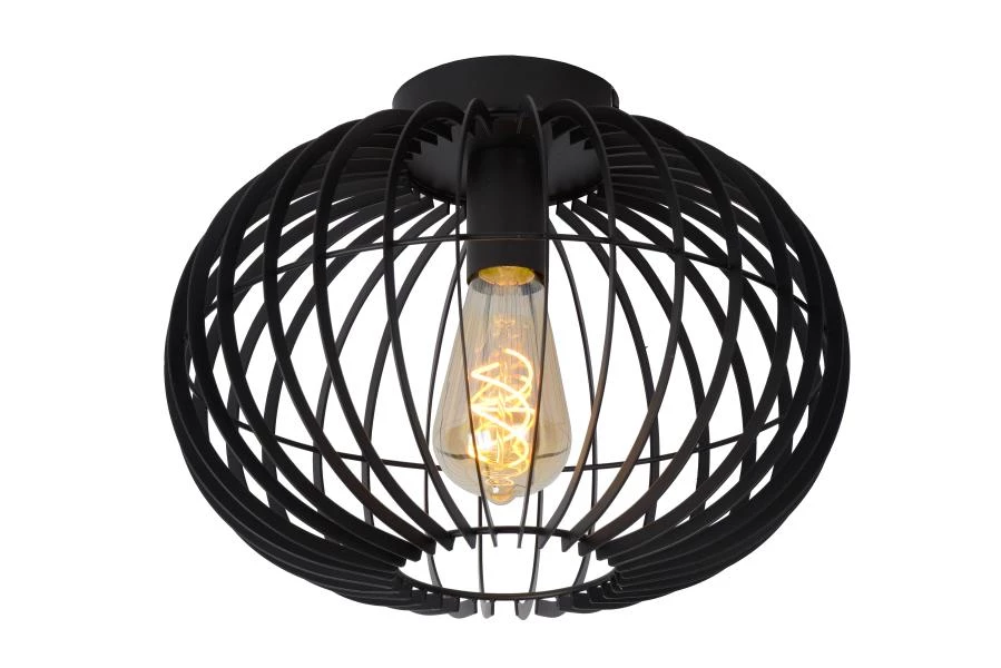 Lucide REDA - Flush ceiling light - Ø 32 cm - 1xE27 - Black - on