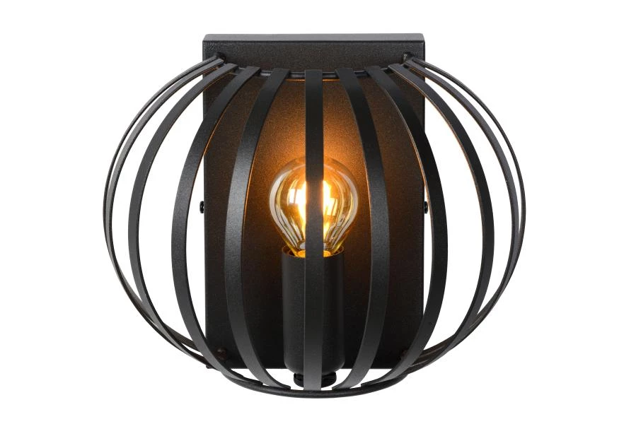 Lucide MANUELA - Wall light - 1xE14 - Black - on