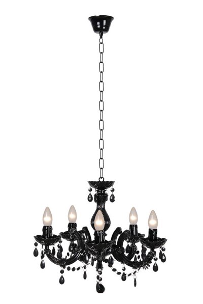 Lucide ARABESQUE - Chandelier - Ø 45 cm - 5xE14 - Black